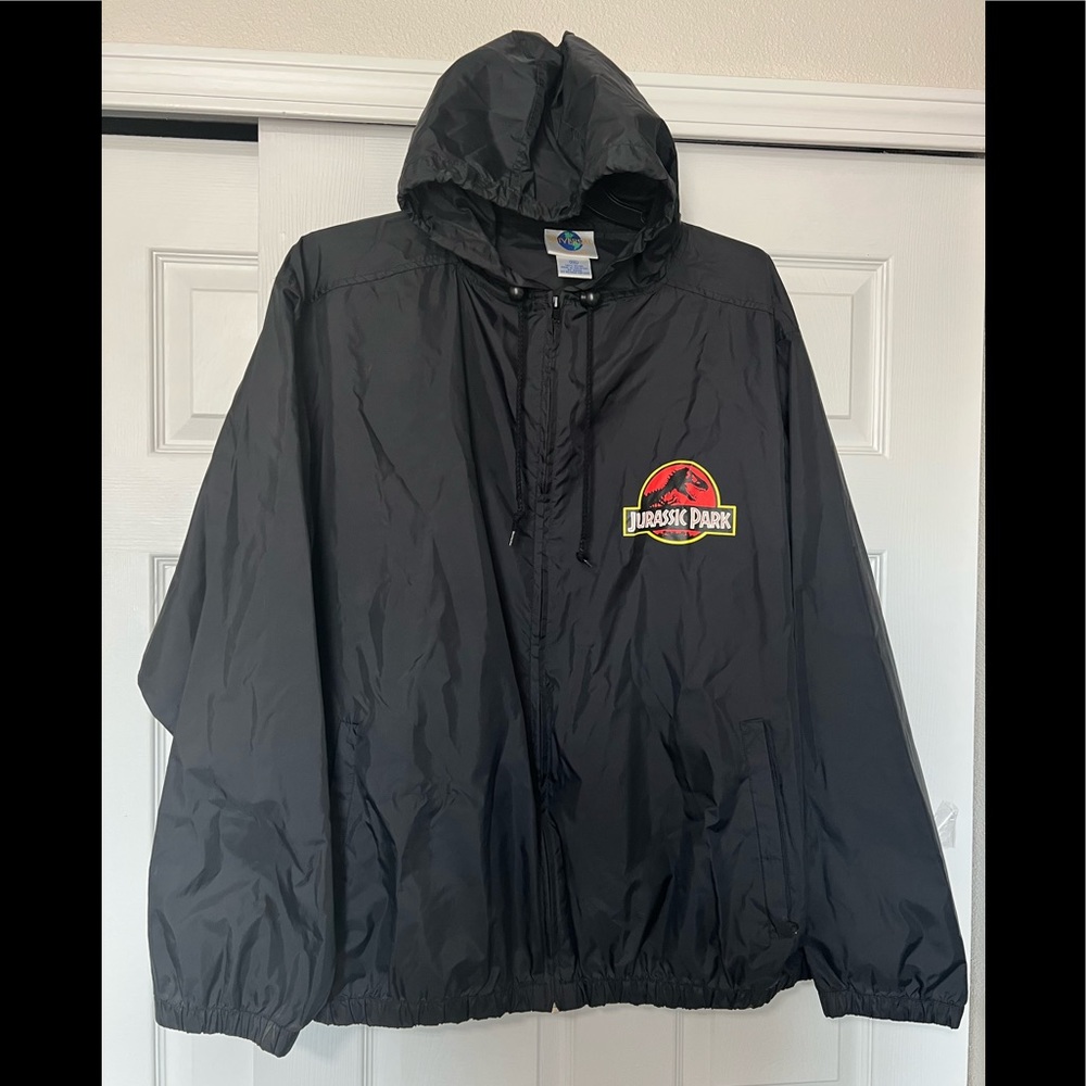 Vintage Jurassic Park Universal Studios Hooded Windbreaker Size XXL